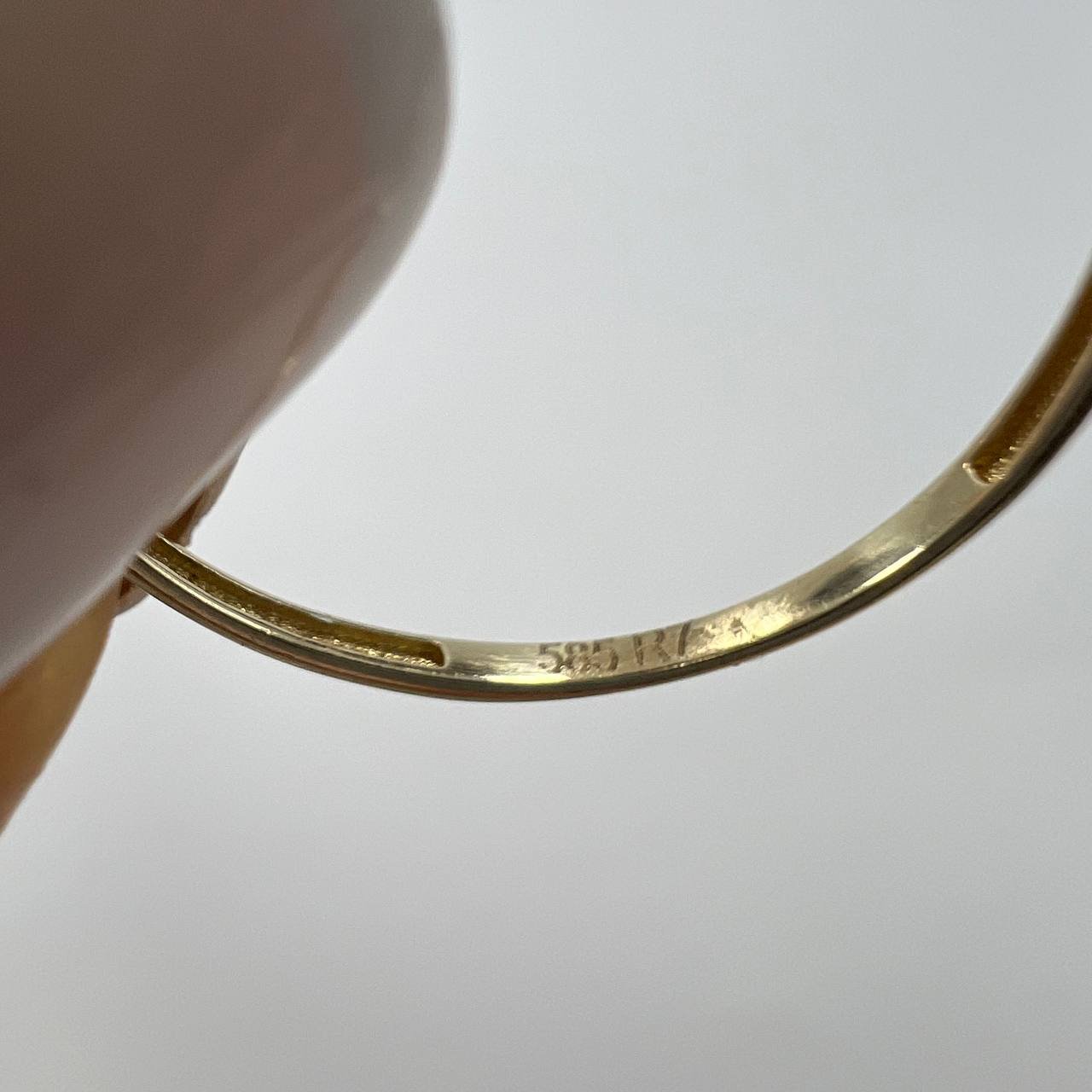 New 14K Solid Gold Ring Women’s Fine Jewelry Blue Gemstone Italy Gift Size 7 - Image 3