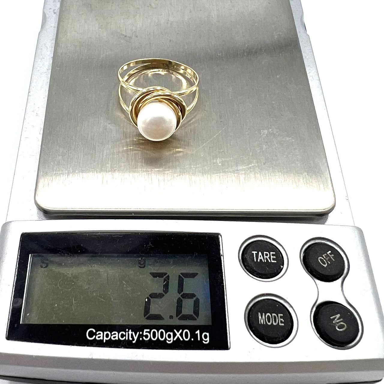 14K yellow gold ring with a pearl, elegant and delicate design beautiful gift - Image 9