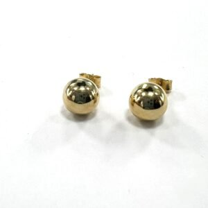 14K Yellow Gold Ball Earrings – Lightweight, Smooth and Elegant