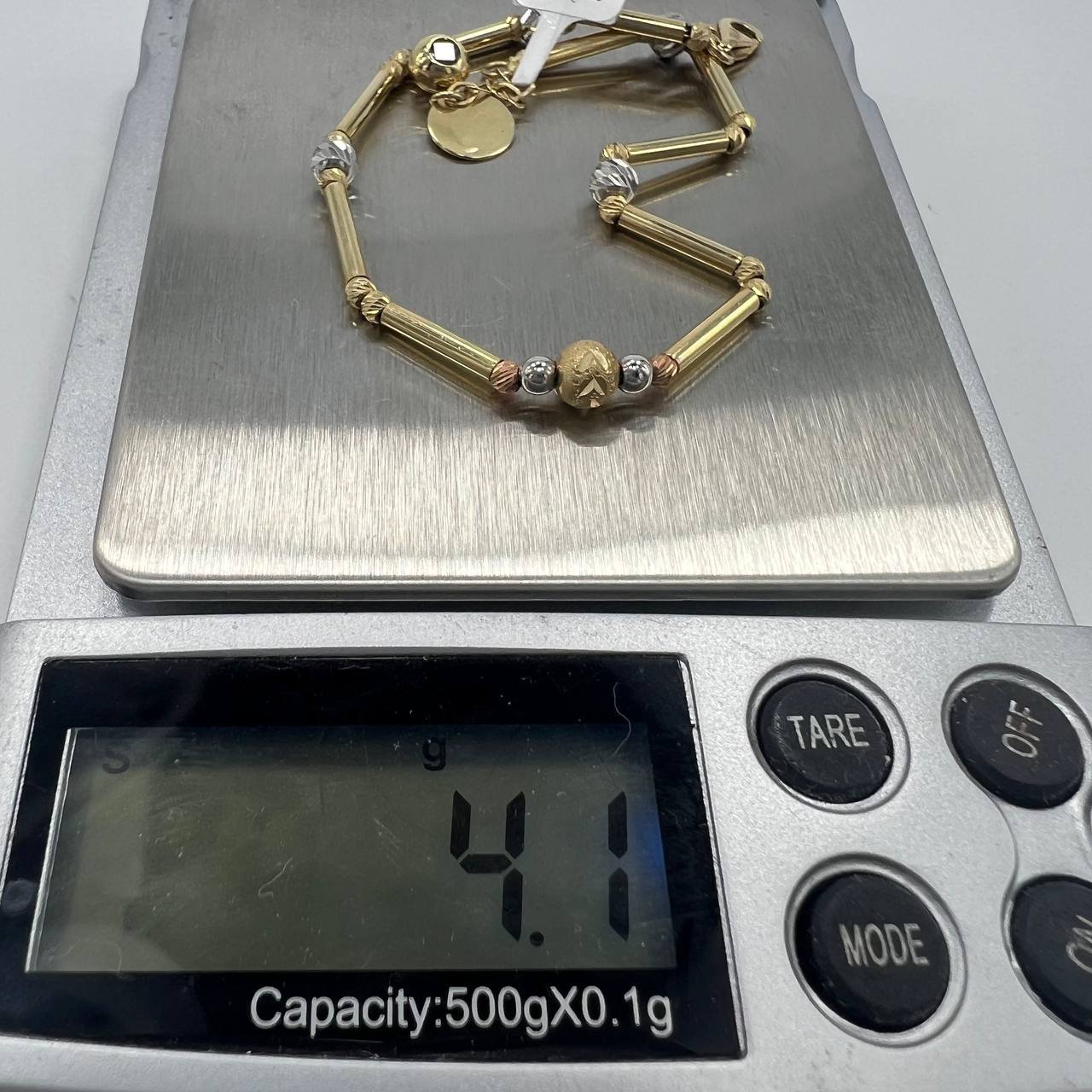 New Elegant 14K Solid Gold Multi-Tone Bracelet – Italian Design 4.1g, 18cm - Image 6