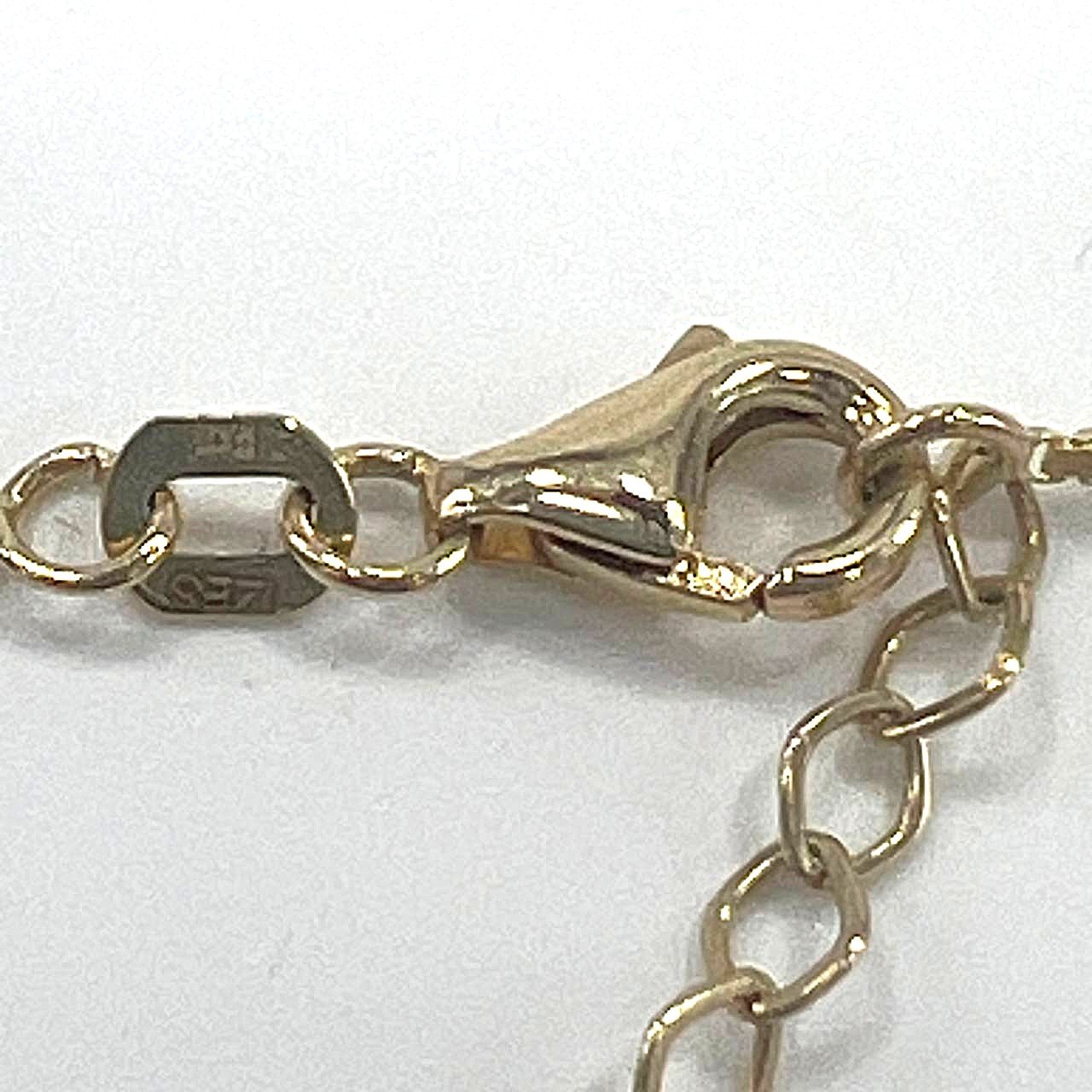 14K yellow gold necklace with elegant green stones olivine, delicate & stylish. - Image 6