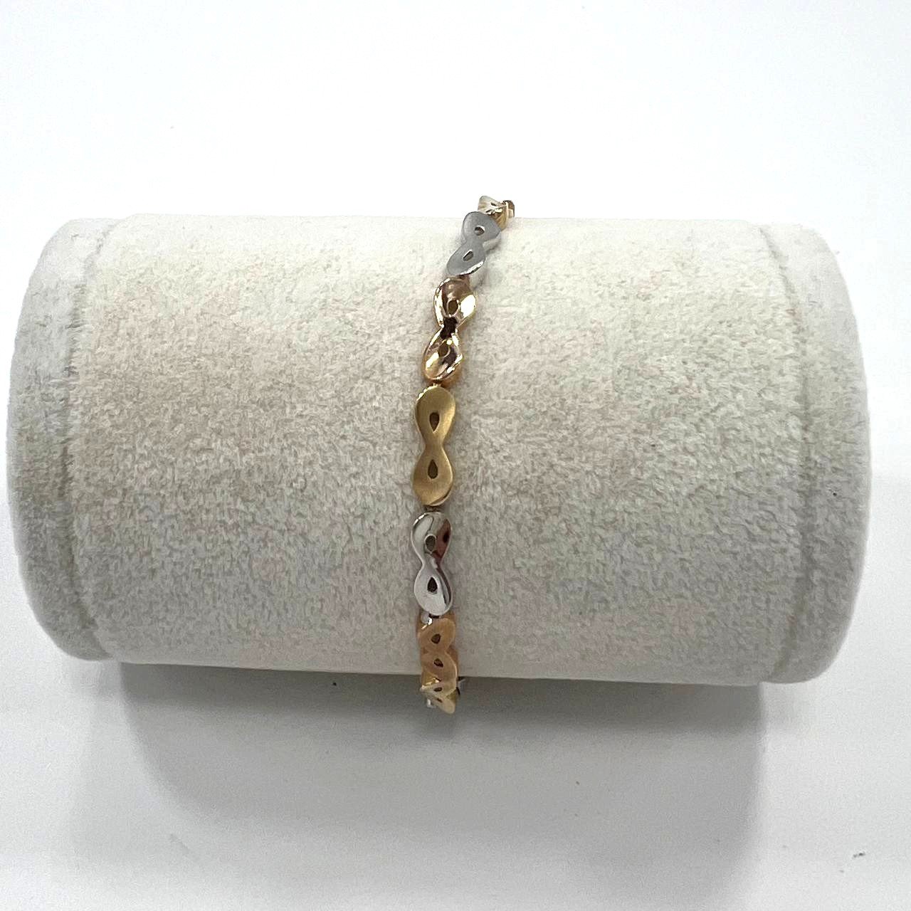 Infinity bracelet crafted yellow, white & rose gold, soft, elegant, and timeless - Image 7
