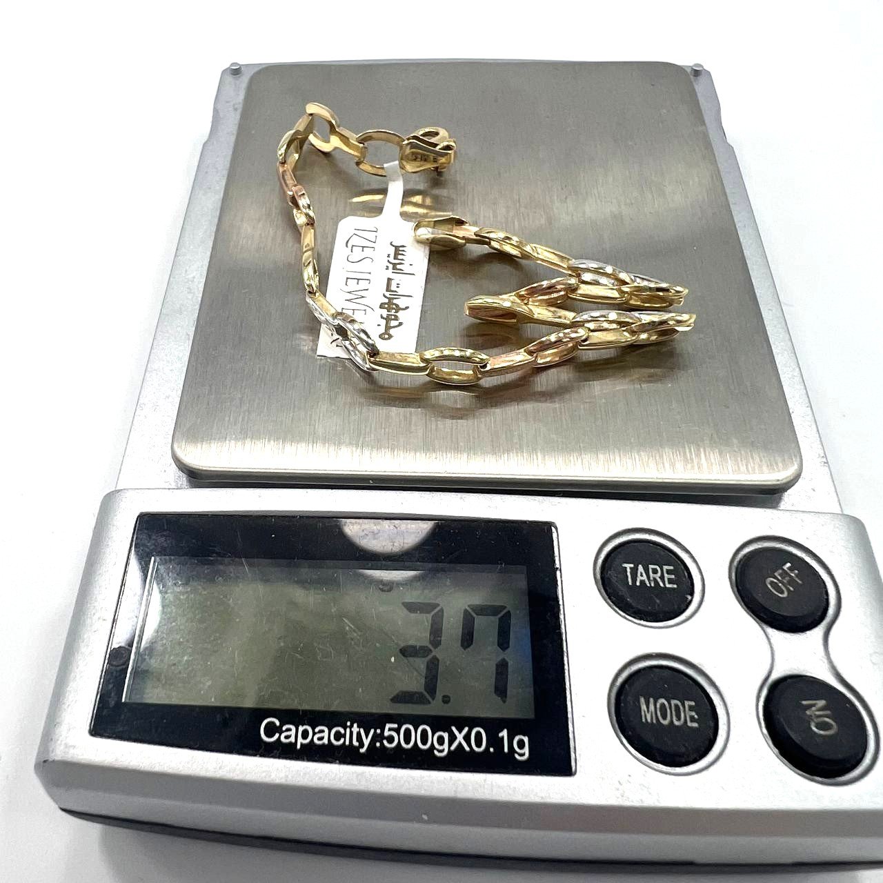 14K yellow, white & rose gold bracelet, delicate and elegant for every occasion - Image 9