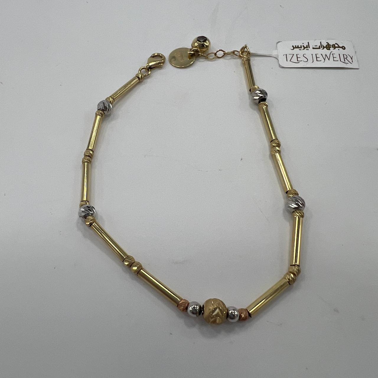 New Elegant 14K Solid Gold Multi-Tone Bracelet – Italian Design 4.1g, 18cm - Image 4