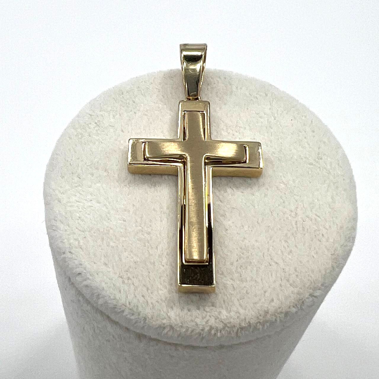 14K Yellow Gold Cross – Unique and elegant design, perfect for daily wear - Image 4