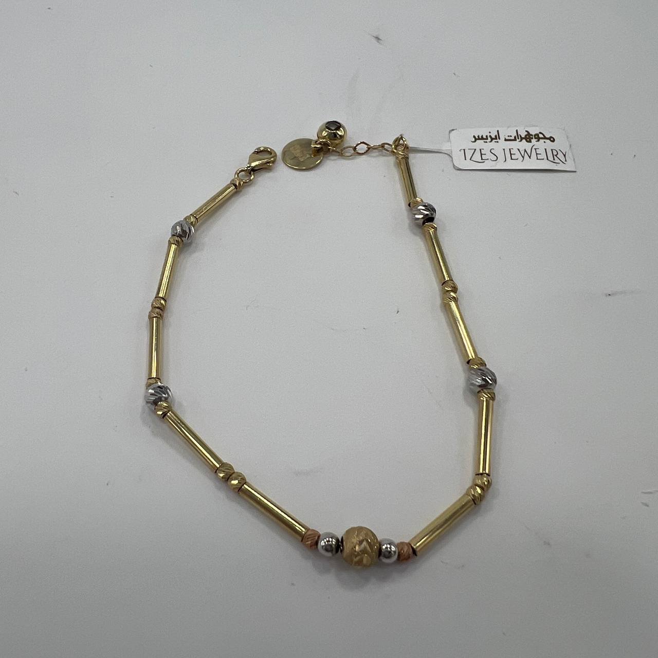 New Elegant 14K Solid Gold Multi-Tone Bracelet – Italian Design 4.1g, 18cm - Image 3