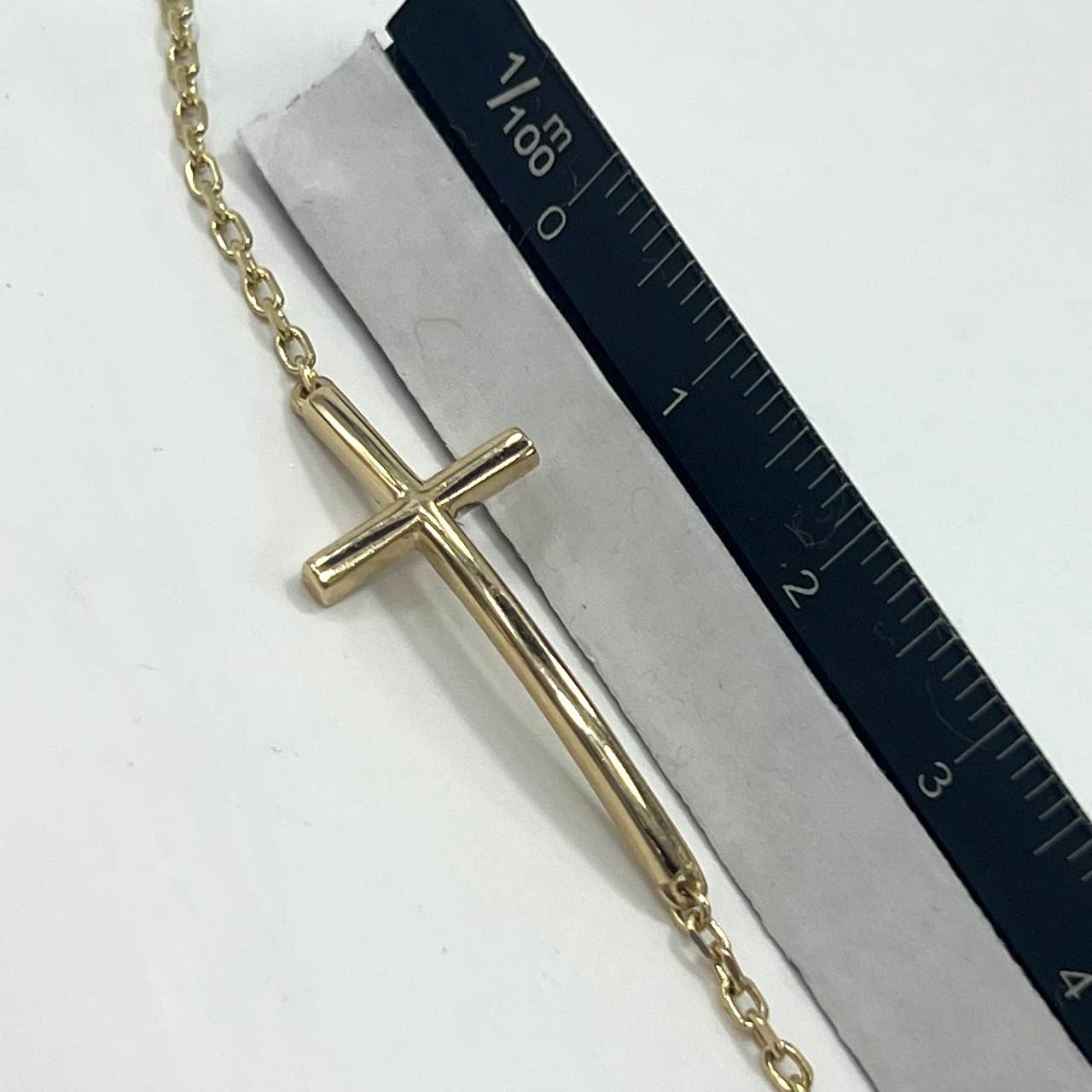 Elegant 14K yellow gold bracelet cross shape, timeless and refined design - Image 6