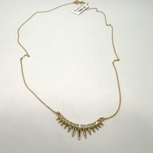 14K Yellow Gold Necklace with White Zircon – Elegant and Delicate