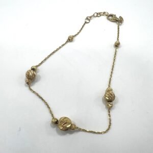14K yellow gold ball bead bracelet tones, elegant and chic