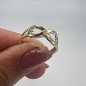 New Elegant 14K Solid Gold Ring 1.6g – Infinity Heart Design, Made in Italy