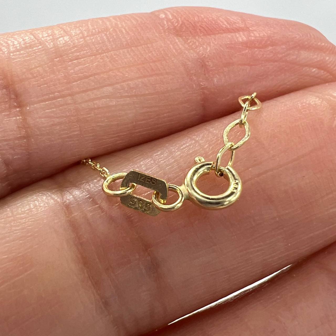 New Elegant 14K Solid Gold Necklace with Ruby & Diamond Flower Pendant – 2.3g - Image 4