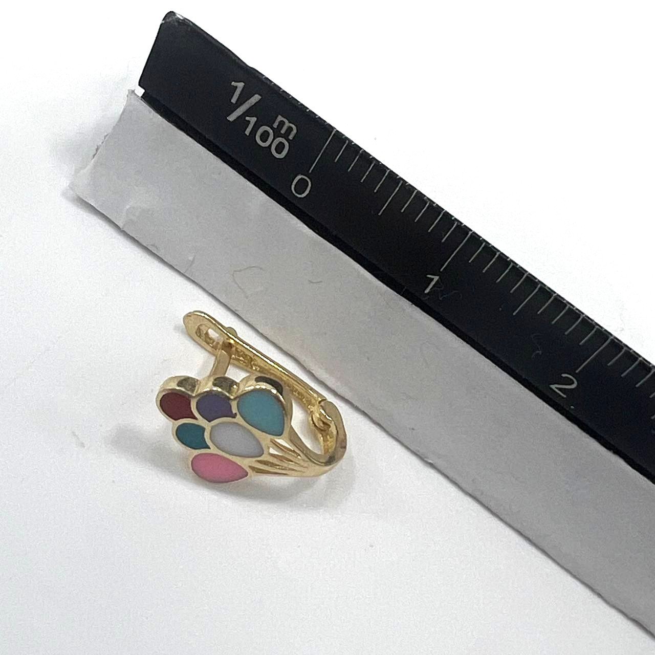 14K yellow gold colorful plug earrings, perfect for girls and all occasions - Image 8