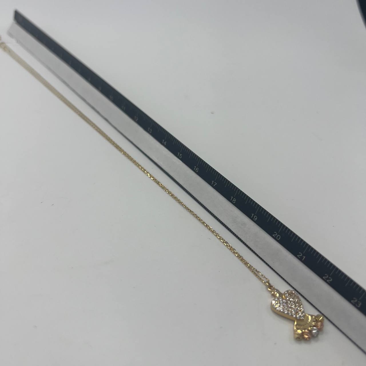 New Elegant 14K Solid Gold Heart Pendant Necklace – Italian Design 3.0g, 23cm - Image 8