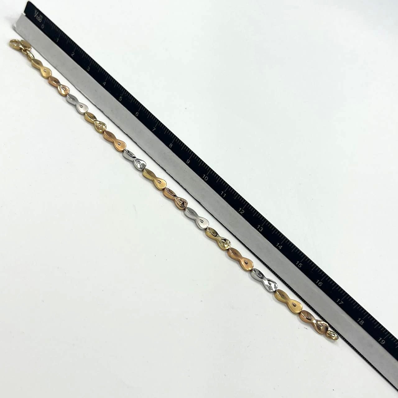 Infinity bracelet crafted yellow, white & rose gold, soft, elegant, and timeless - Image 5