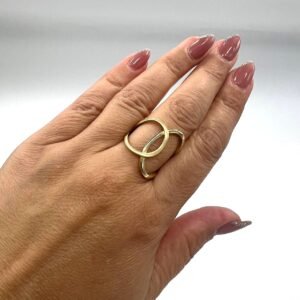 Unique 14K Yellow Gold Ring – Bold, Modern Design with Elegant Charm