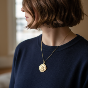 14K Yellow Gold Jesus Christ Medallion Pendant Engraved Halo Textured Religious Charm Fine Jewelry Gift