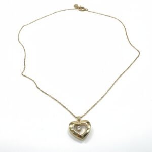 14K Yellow Gold Heart Necklace CZ Pendant Women's Fine Jewelry Love Gift for Her