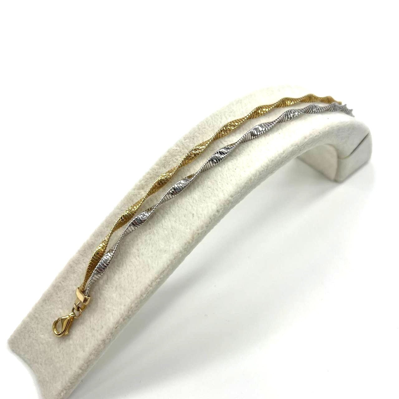 new design Beautiful and elegant 14K yellow and white gold twisted bracelet - Image 5