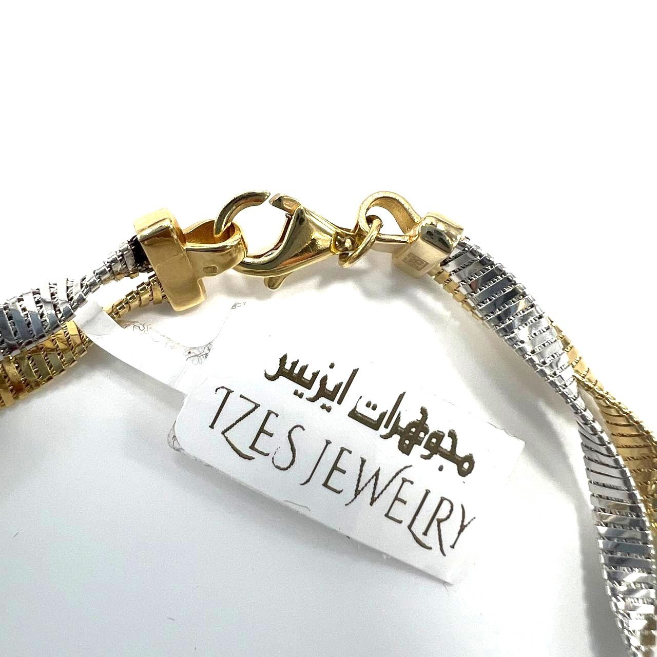 new design Beautiful and elegant 14K yellow and white gold twisted bracelet - Image 7