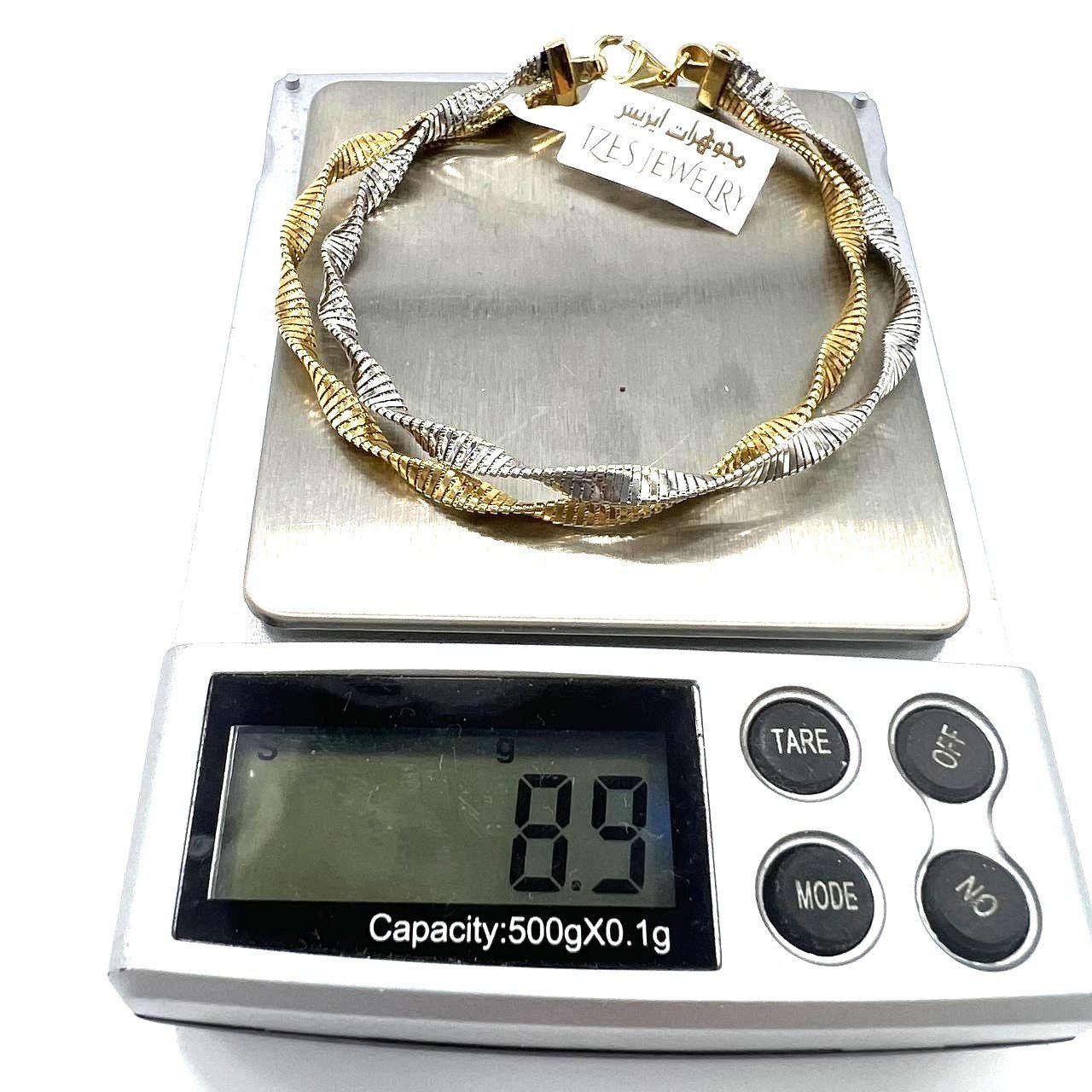 new design Beautiful and elegant 14K yellow and white gold twisted bracelet - Image 9