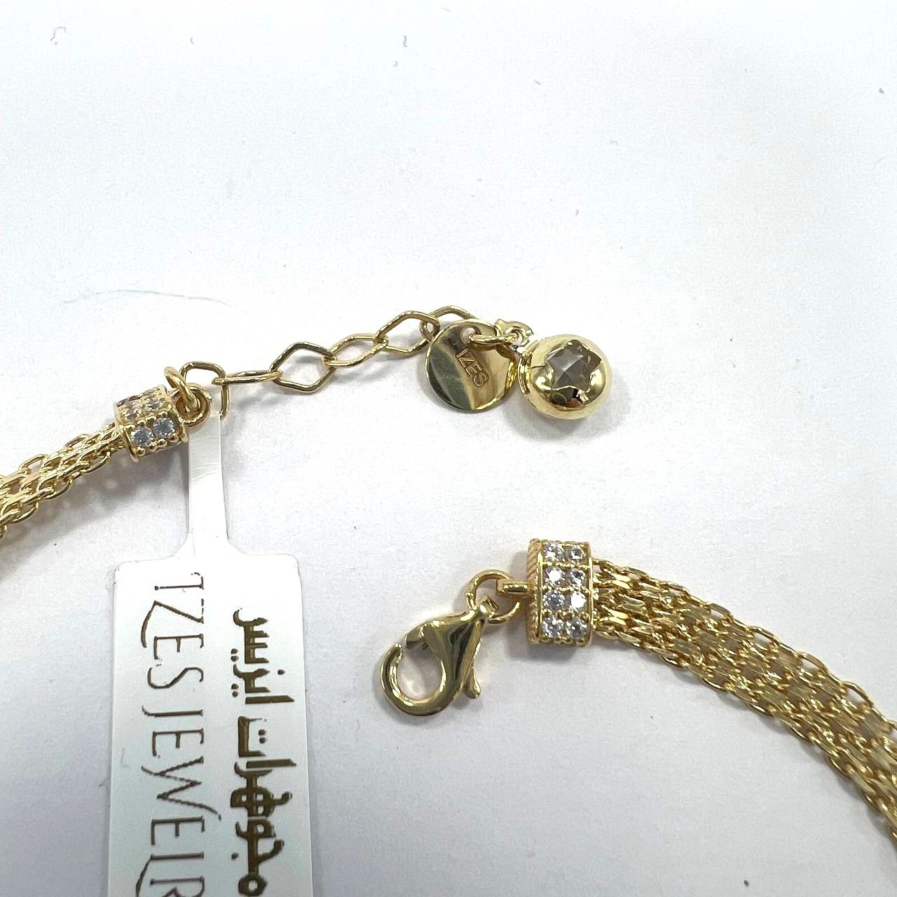 IZES JEWELRY 14K Gold Plated Multi-Strand Charm Bracelet Starfish Butterfly Clover - Image 7