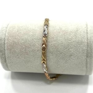 14K yellow, white & rose gold bracelet, delicate and elegant for every occasion