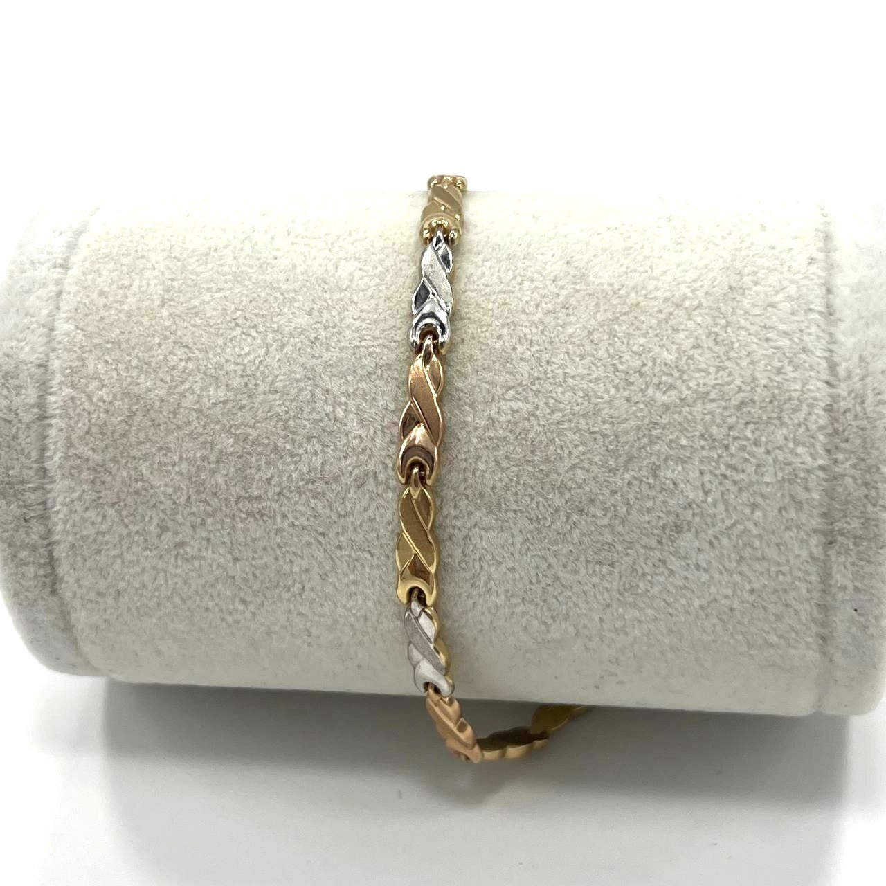 14K yellow, white & rose gold bracelet, delicate and elegant for every occasion
