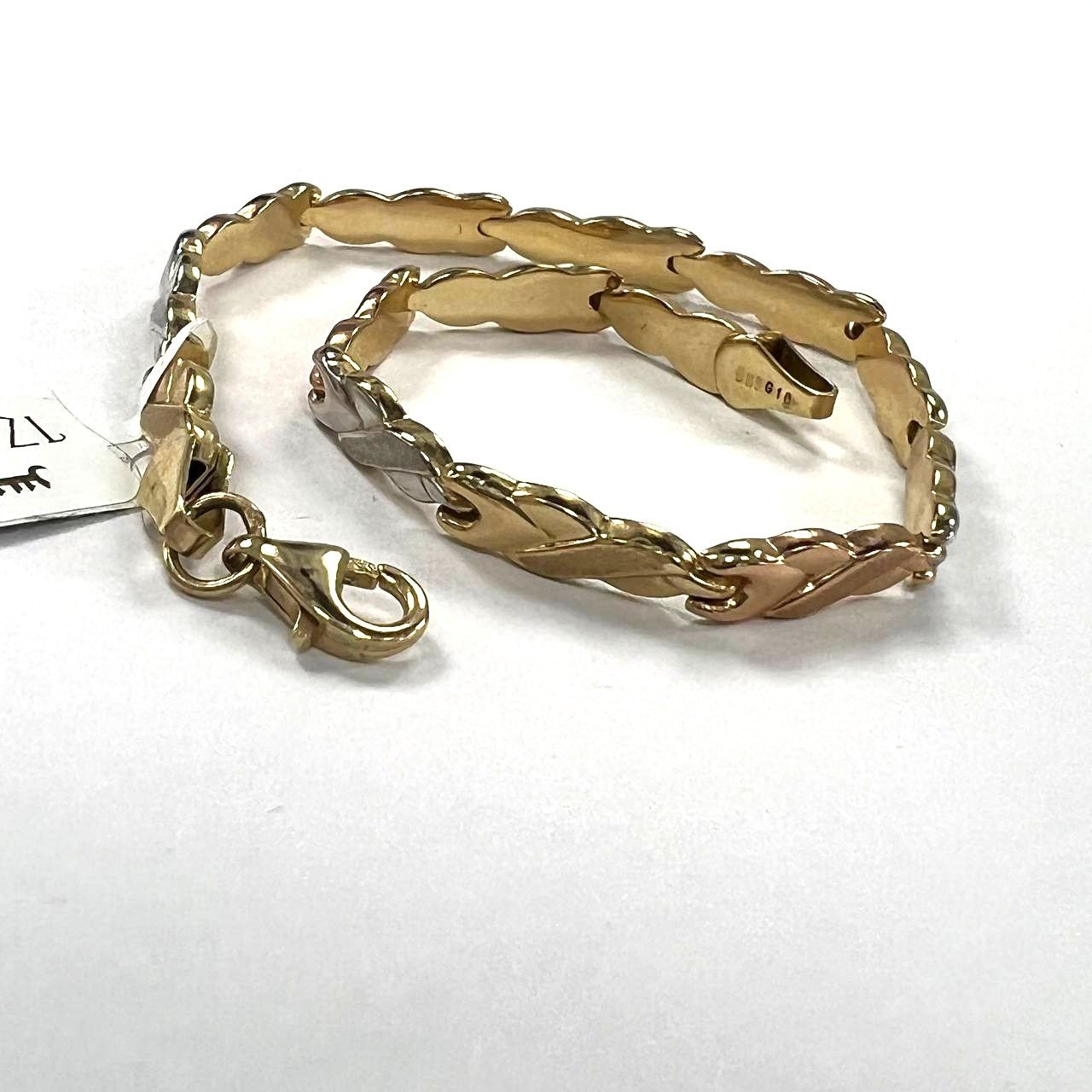 14K yellow, white & rose gold bracelet, delicate and elegant for every occasion - Image 2