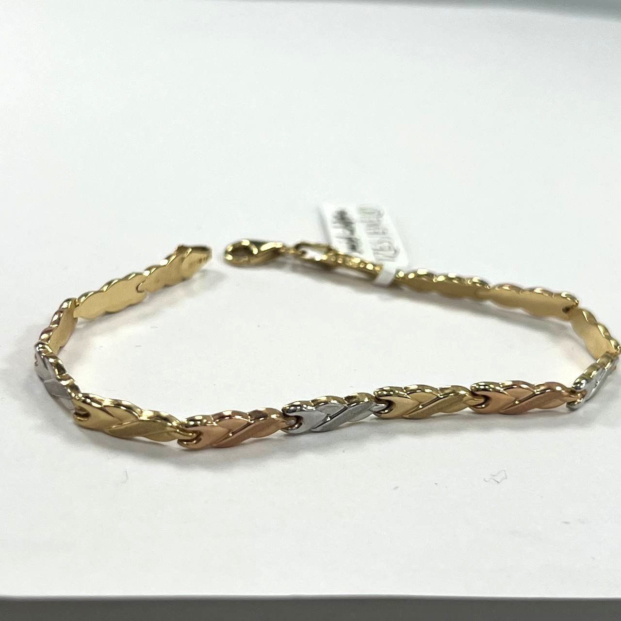 14K yellow, white & rose gold bracelet, delicate and elegant for every occasion - Image 4