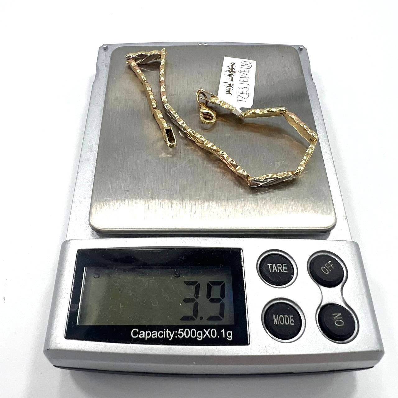 14K yellow, white & rose gold bracelet, delicate and elegant for every occasion - Image 8