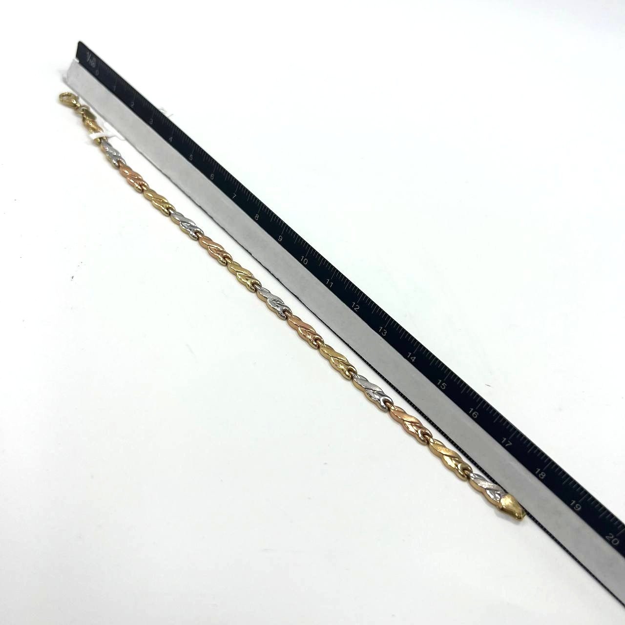 14K yellow, white & rose gold bracelet, delicate and elegant for every occasion - Image 9