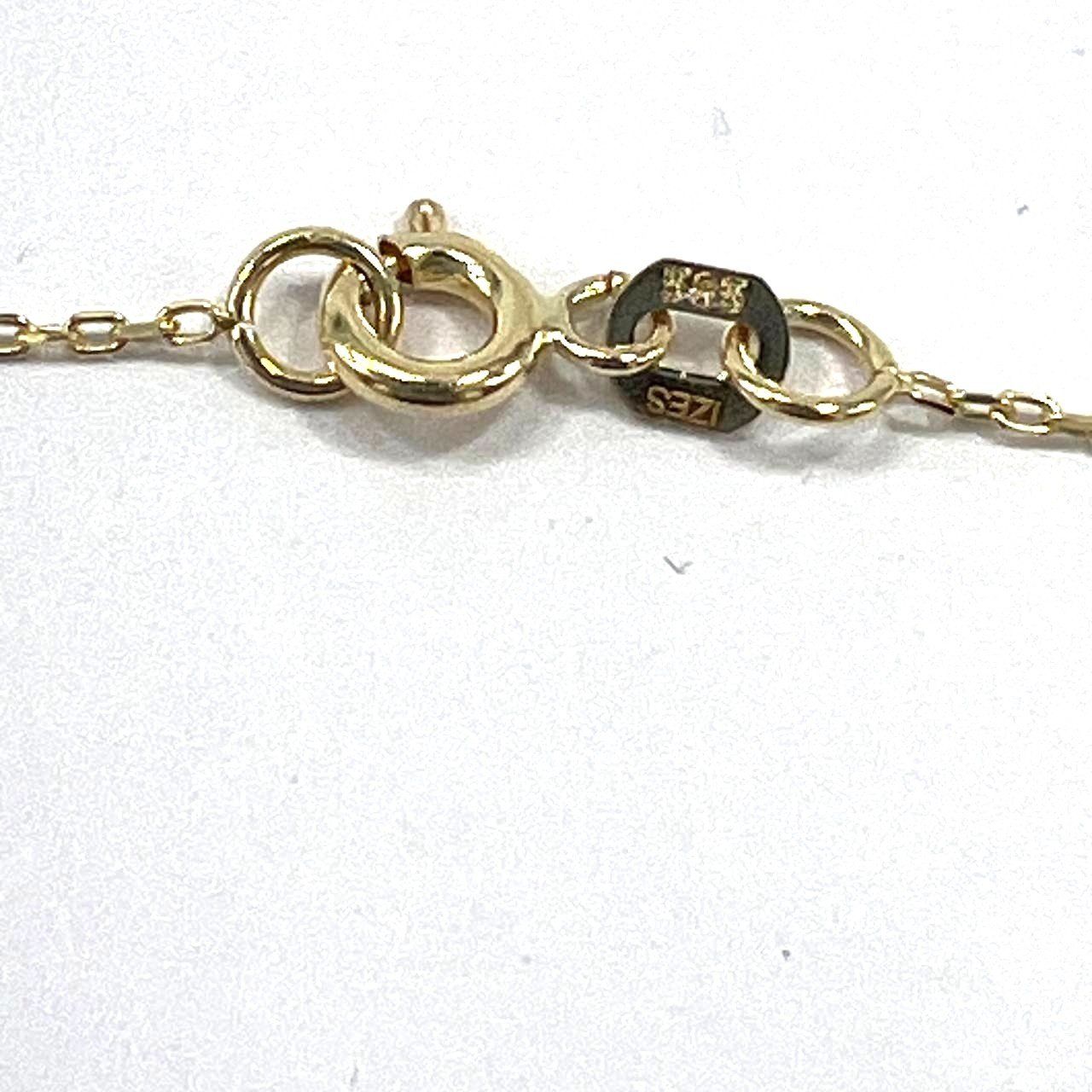 14K Yellow Gold Dainty Necklace Zircon Bezel Drop Adjustable Chain Gift - Image 7